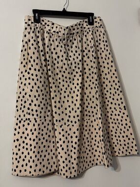 kate spade Cream Skirt with Black Spot Print